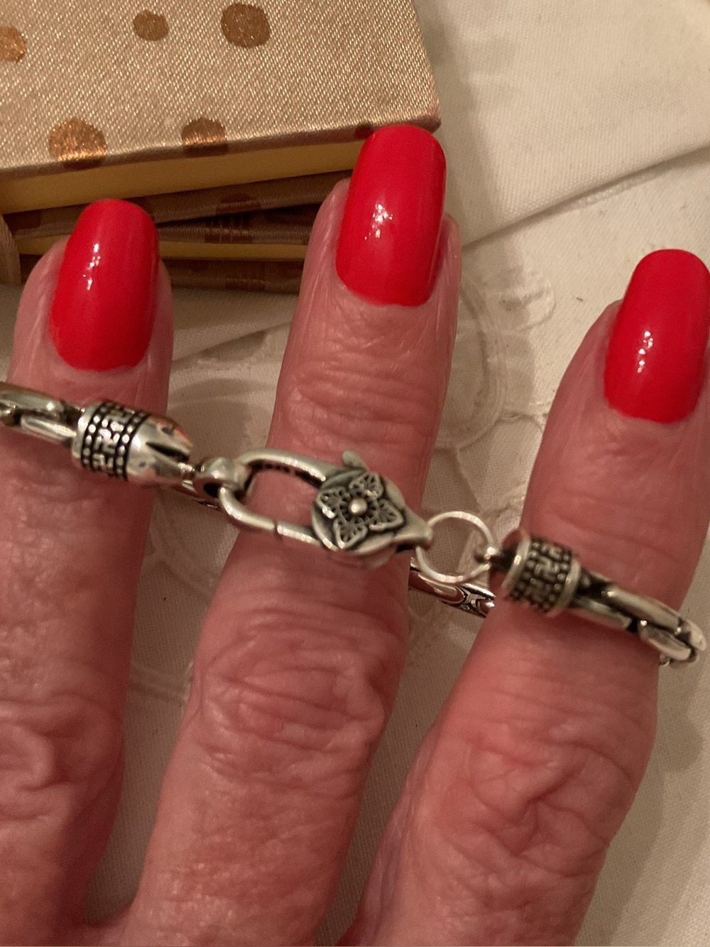NEW W/OUT TAGS 925 STERLING 4mm VAJRA BYZANTINE WOVEN OXIDIZED BRACELET 8.6” - Picture 11 of 16